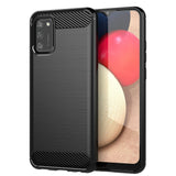 Противоударен Силиконов Калъф за Samsung A02S, Forcell Carbon Case, Черен