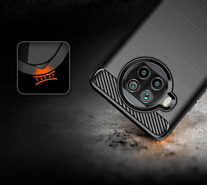 Противоударен Силиконов Калъф за Xiaomi Mi 10T Lite, Forcell Carbon Case, Черен (3)