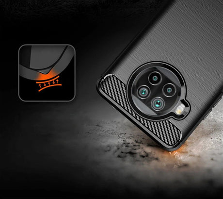 Противоударен Силиконов Калъф за Xiaomi Mi 10T Lite, Forcell Carbon Case, Черен (3)