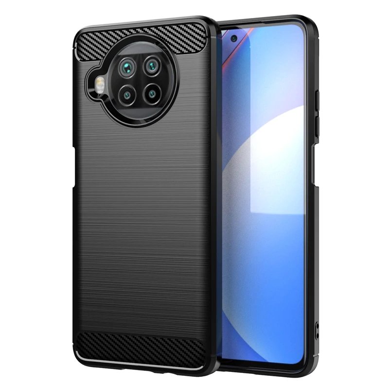 Противоударен Силиконов Калъф за Xiaomi Mi 10T Lite, Forcell Carbon Case, Черен