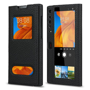 Кожен Калъф с Поставка за Huawei Mate Xs, GKK Leather Case, Черен