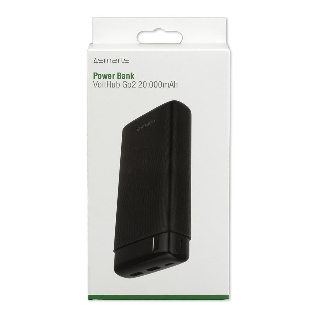 Външна Батерия с USB-C, 4Smarts Power Bank Volthub Go2 3-Ports 20000mAh, Черен (4)
