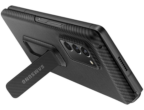 Оригинален Калъф с Поставка за Samsung Z Fold 2, Aramid Carbon Case, Черен (2)