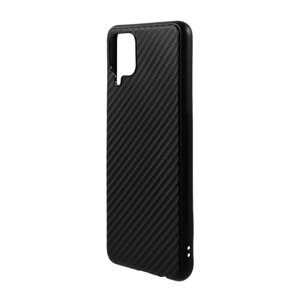 Тънък Силиконов Калъф за Samsung A12, Forcell Fiber Case, Черен