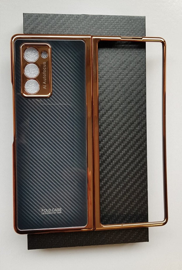 Луксозен Калъф за Samsung Galaxy Z Fold 2, GKK Painting Carbon Case, Кафяв (2)