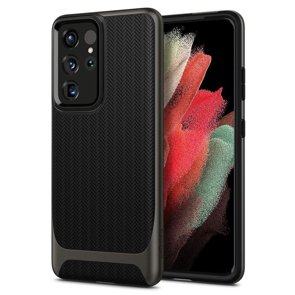 Противоударен Хибриден Калъф за Samsung S21 Ultra, Spigen Neo Hybrid Case, Сив