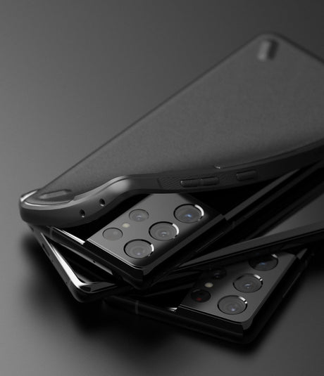 Противоударен Силиконов Калъф за Samsung S21 Ultra, Ringke Onyx Case, Черен (7)