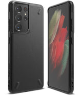 Противоударен Силиконов Калъф за Samsung S21 Ultra, Ringke Onyx Case, Черен