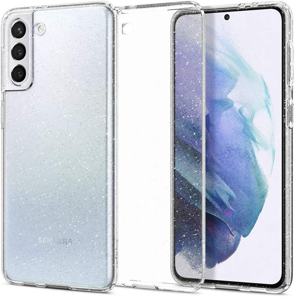 Противоударен Блестящ Калъф за Samsung S21 Plus, Spigen Liquid Crystal Glitter Quartz Case, Прозрачен