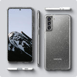 Противоударен Блестящ Калъф за Samsung S21 Plus, Spigen Liquid Crystal Glitter Quartz Case, Прозрачен (5)