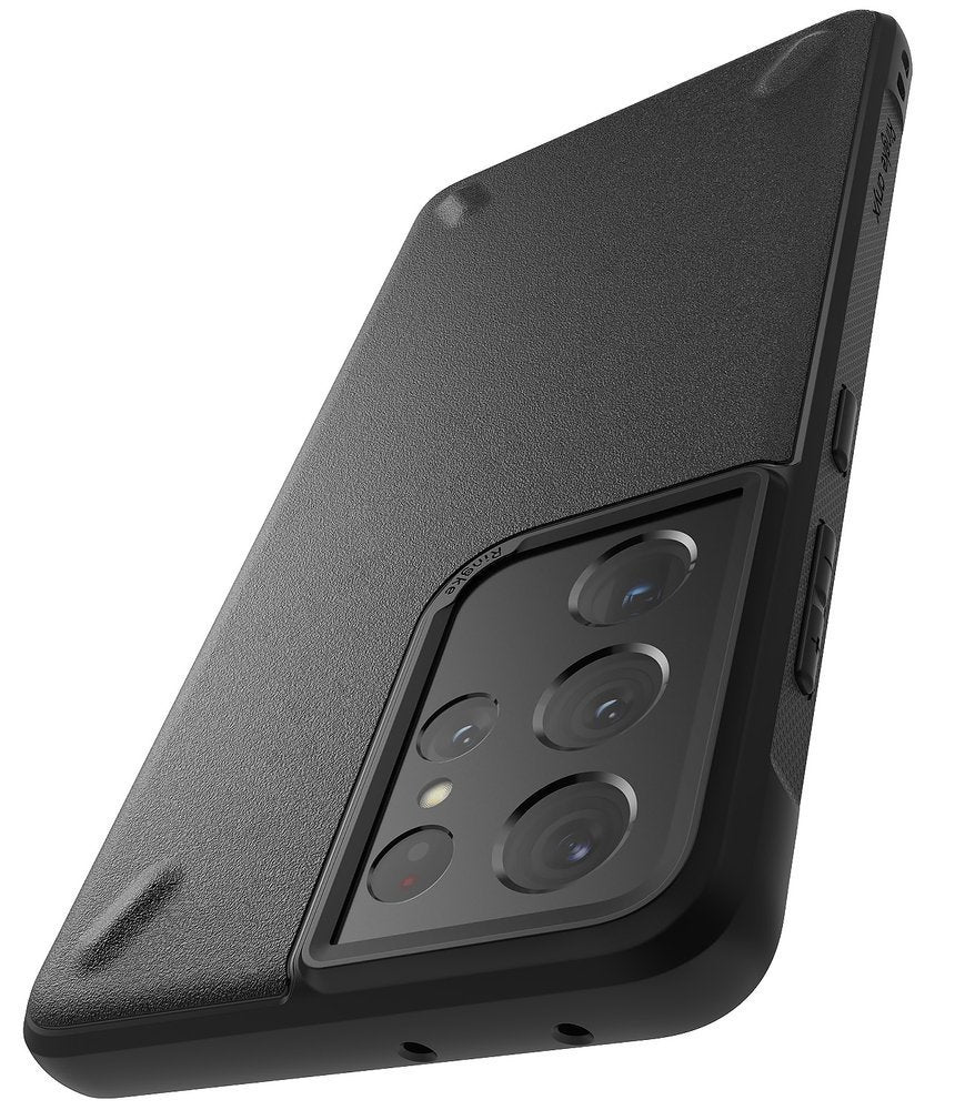 Противоударен Силиконов Калъф за Samsung S21 Ultra, Ringke Onyx Case, Черен (3)