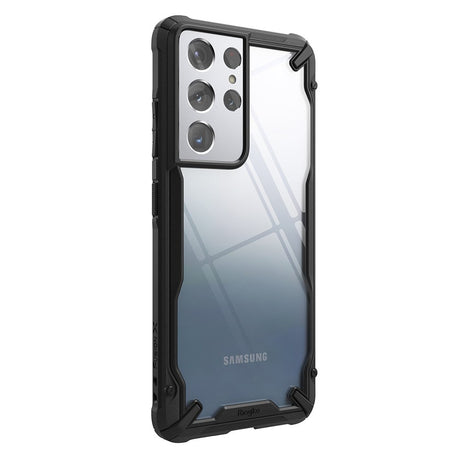 Противоударен Хибриден Калъф за Samsung S21 Ultra, Ringke Fusion X Case, Черен (5)