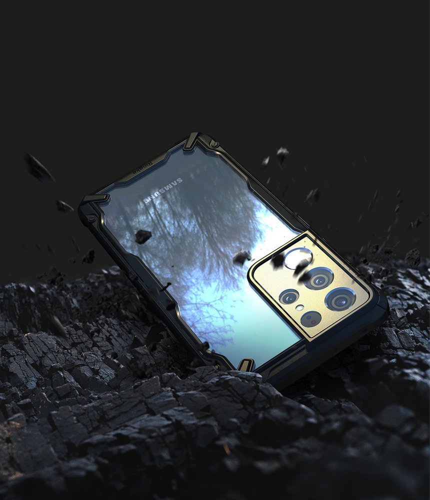 Противоударен Хибриден Калъф за Samsung S21 Ultra, Ringke Fusion X Case, Черен (3)