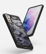 Противоударен Хибриден Калъф за Samsung S21, Ringke Fusion X Camouflage Case, Черен (6)