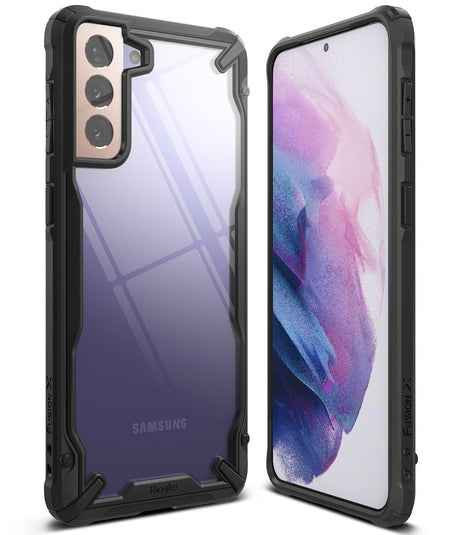 Противоударен Хибриден Калъф за Samsung S21, Ringke Fusion X Case, Черен (7)