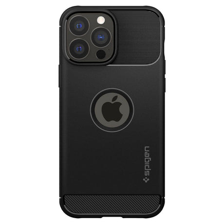 Противоударен Силиконов Калъф за iPhone 13 Pro, Spigen Rugged Armor Case, Черен (2)