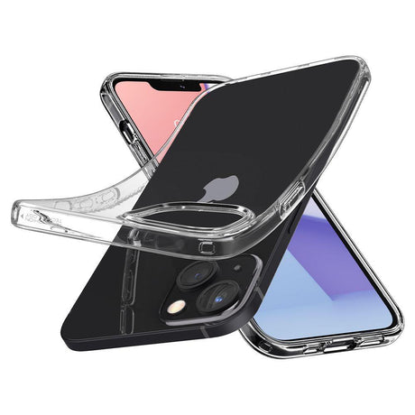 Противоударен Силиконов Калъф за iPhone 13 Mini, Spigen Liquid Crystal Case, Прозрачен (3)