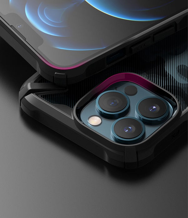 Противоударен Хибриден Калъф за iPhone 13 Pro, Ringke Fusion X Camouflage Case, Черен (3)