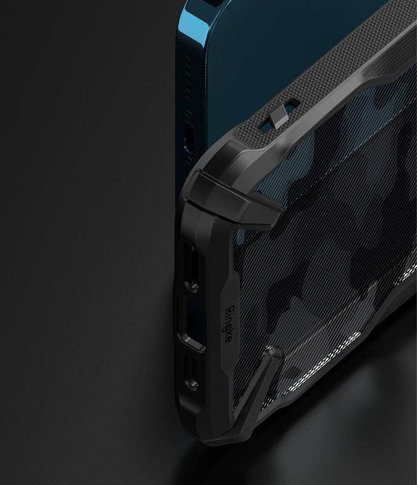 Противоударен Хибриден Калъф за iPhone 13 Pro, Ringke Fusion X Camouflage Case, Черен (5)