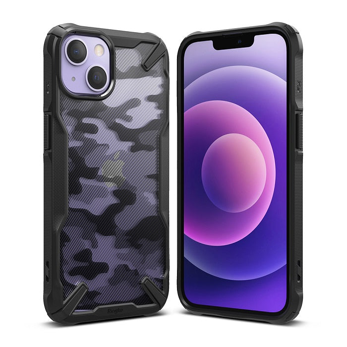 Противоударен Хибриден Калъф за iPhone 13 Mini, Ringke Fusion X Camouflage Case, Черен (2)