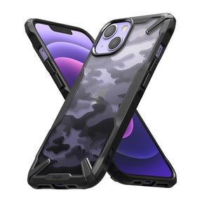 Противоударен Хибриден Калъф за iPhone 13 Mini, Ringke Fusion X Camouflage Case, Черен