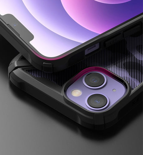 Противоударен Хибриден Калъф за iPhone 13 Mini, Ringke Fusion X Camouflage Case, Черен (5)