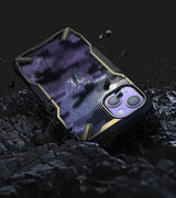 Противоударен Хибриден Калъф за iPhone 13 Mini, Ringke Fusion X Camouflage Case, Черен (4)