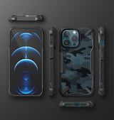 Противоударен Хибриден Калъф за iPhone 13 Pro Max, Ringke Fusion X Camouflage Case, Черен (4)