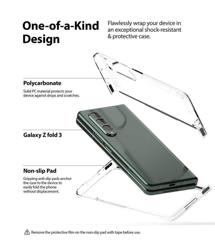 Поликарбонатен Калъф за Samsung Z Fold 3, Ringke Ultra-Thin Case, Прозрачен (4)