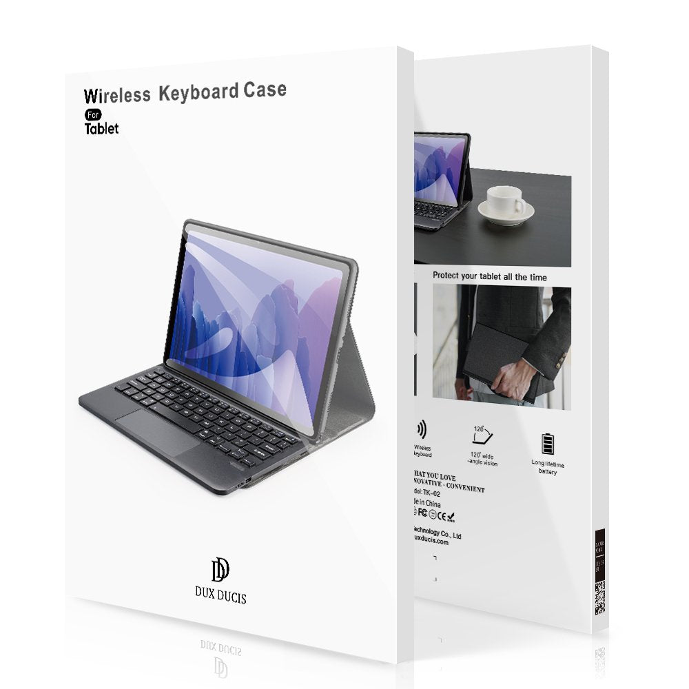 Калъф с Клавиатура за Samsung Tab S8 Plus/ S7 Plus/ S7 FE, Dux Ducis Touchpad Keyboard Case, Черен (8)
