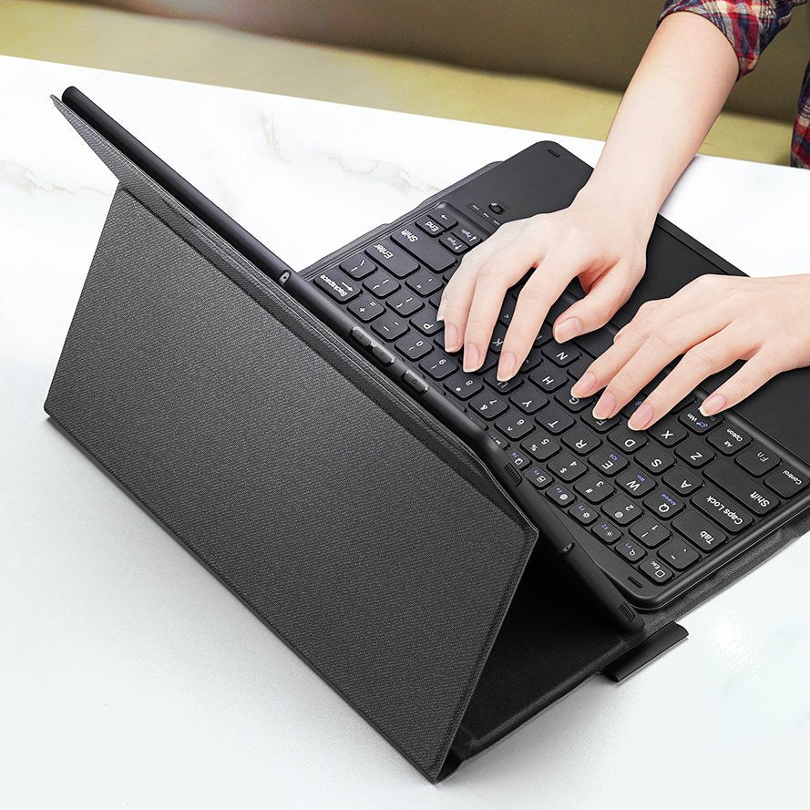 Калъф с Клавиатура за Samsung Tab S8 Plus/ S7 Plus/ S7 FE, Dux Ducis Touchpad Keyboard Case, Черен (3)