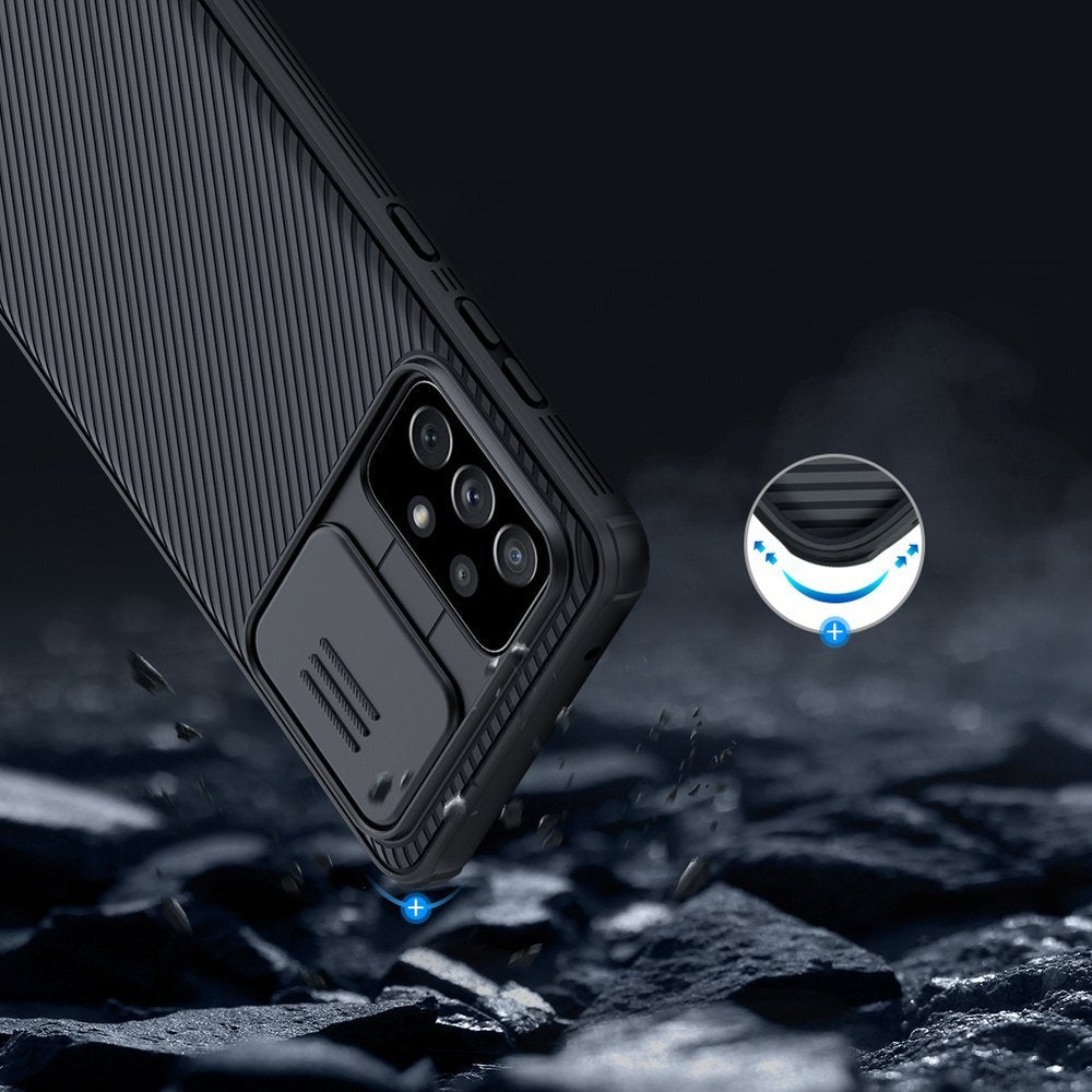 Калъф с Плъзгач за Камера за Samsung A72, Nillkin CamShield Case, Черен (3)