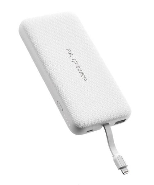 Външна Батерия за iPhone и iPad, Rawpower Bank Lightning 10000mAh, Бял