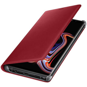 Оригинален Кожен Калъф за Samsung Note 9, Leather View Cover Book Case EF-WN960LREGWW, Червен