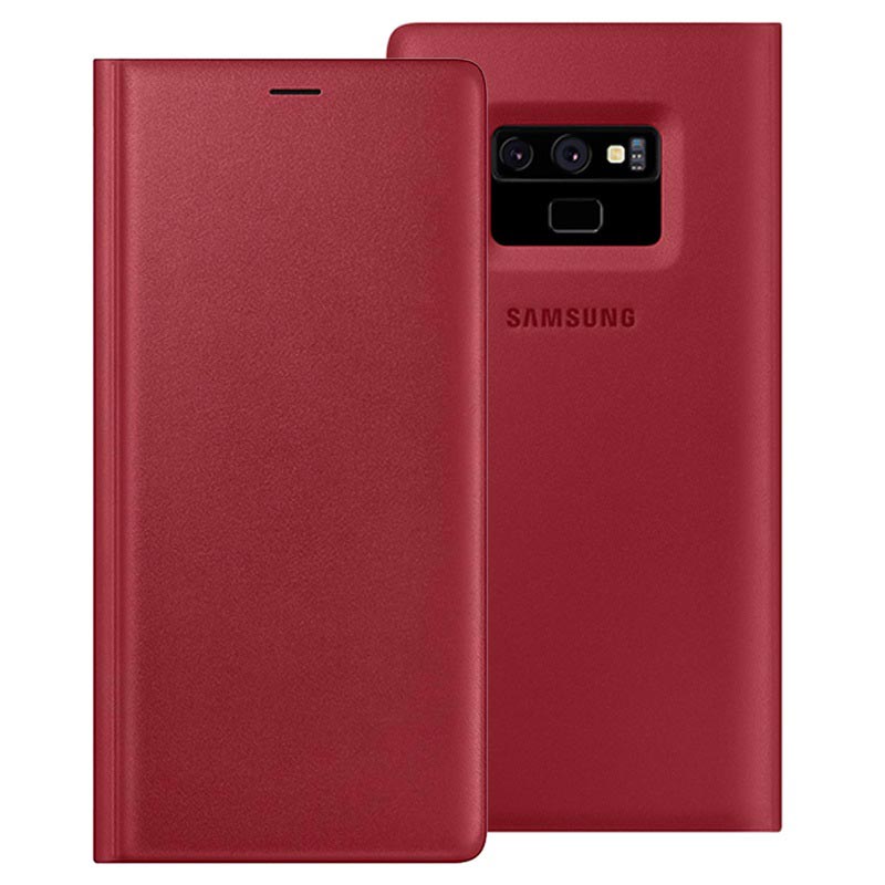 Оригинален Кожен Калъф за Samsung Note 9, Leather View Cover Book Case EF-WN960LREGWW, Червен (2)