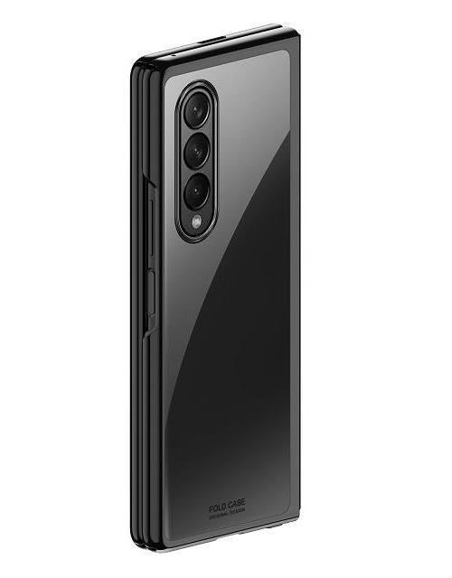 Поликарбонатен Калъф за Samsung Galaxy Z Fold 3, Electroplating Frame Case, Черен (2)