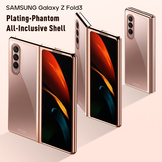 Поликарбонатен Калъф за Samsung Galaxy Z Fold 3, Electroplating Frame Case, Златист (7)