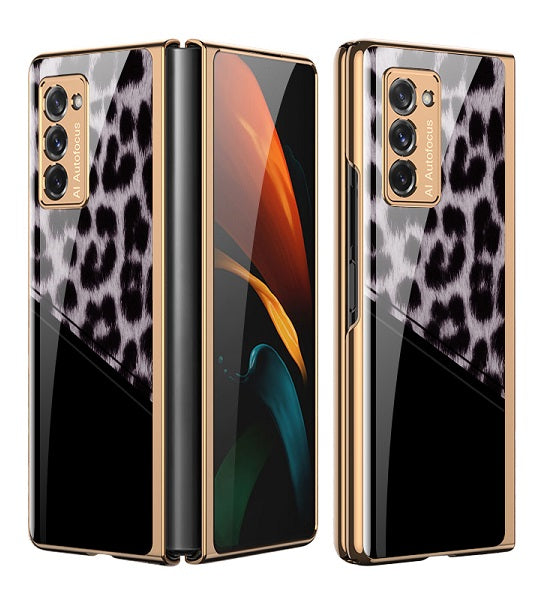 Луксозен Калъф за Samsung Galaxy Z Fold 2, GKK Mirror Leopard Case, Цветен
