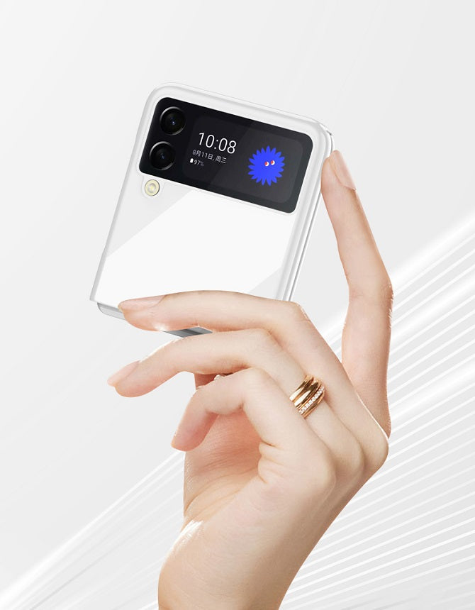 Луксозен Калъф за Samsung Galaxy Z Flip 3, Piano Paint Case, Бял (5)