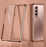 Поликарбонатен Калъф за Samsung Galaxy Z Fold 3, Electroplating Frame Case, Златист (2)