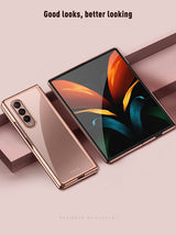 Поликарбонатен Калъф за Samsung Galaxy Z Fold 3, Electroplating Frame Case, Златист (5)