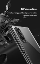 Поликарбонатен Калъф за Samsung Galaxy Z Fold 3, Electroplating Frame Case, Черен (7)