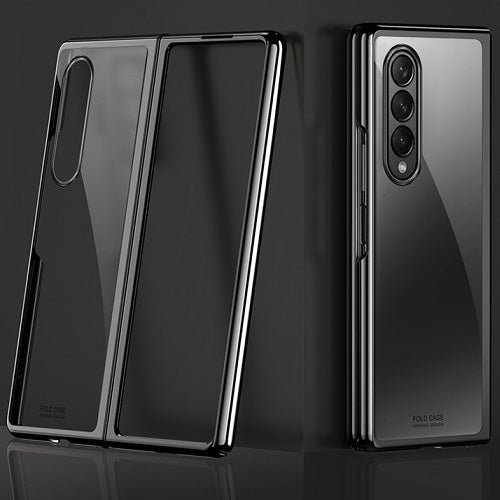 Поликарбонатен Калъф за Samsung Galaxy Z Fold 3, Electroplating Frame Case, Черен (5)