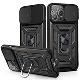 Калъф със Стойка-Пръстен за iPhone 13 Pro, Kickstand Camera Case, Черен