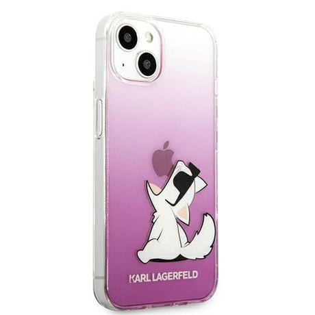 Луксозен Калъф за iPhone 13 Mini, Karl Lagerfeld Choupette Fun Case, Розов (3)
