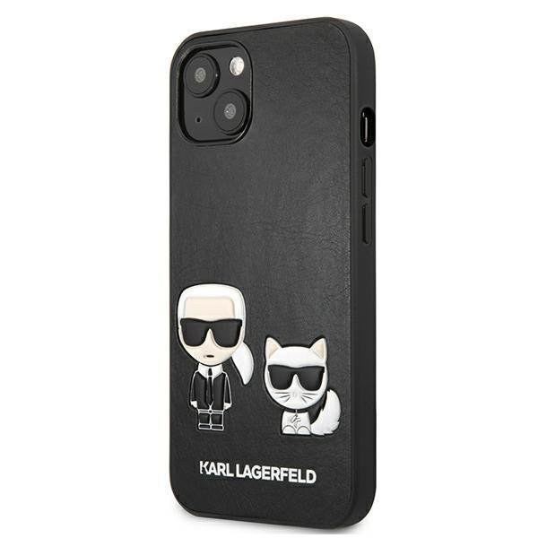 Луксозен Калъф за iPhone 13 Mini, Karl Lagerfeld Karl & Choupette Case, Черен (2)