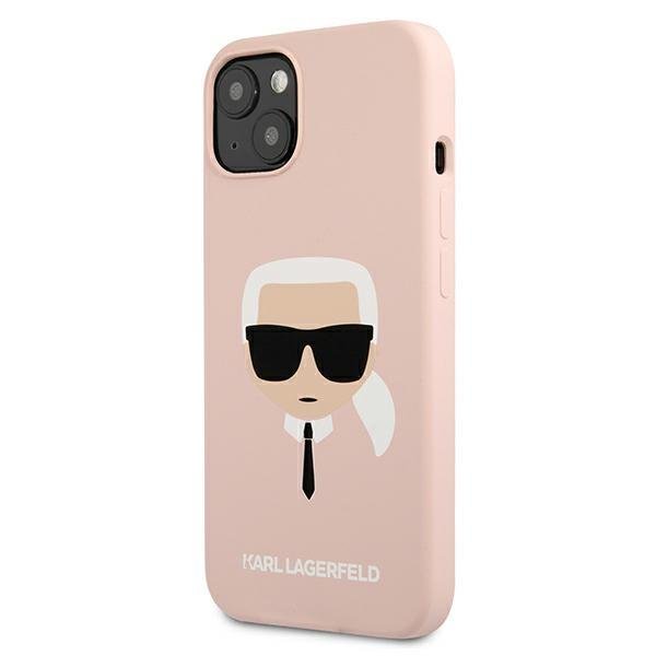 Луксозен Калъф за iPhone 13 Mini, Karl Lagerfeld Silicone Iconic Case, Розов (2)