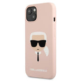 Луксозен Калъф за iPhone 13 Mini, Karl Lagerfeld Silicone Iconic Case, Розов (2)