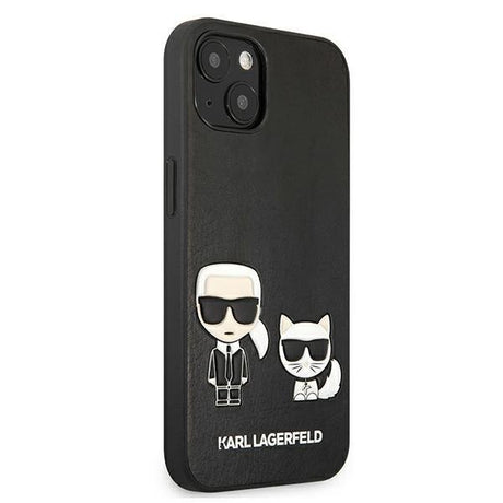 Луксозен Калъф за iPhone 13 Mini, Karl Lagerfeld Karl & Choupette Case, Черен (4)