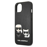 Луксозен Калъф за iPhone 13 Mini, Karl Lagerfeld Karl & Choupette Case, Черен (6)